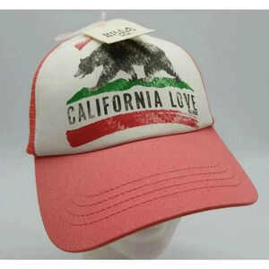 Billabong California Love Women's Pitstop Pink Mesh Snapback Trucker Hat Cap NWT